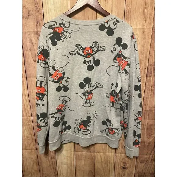 Disney 100 XXL Mickey Mouse Graphic Pullover Sweatshirt Heathered Gray - Picture 5 of 6